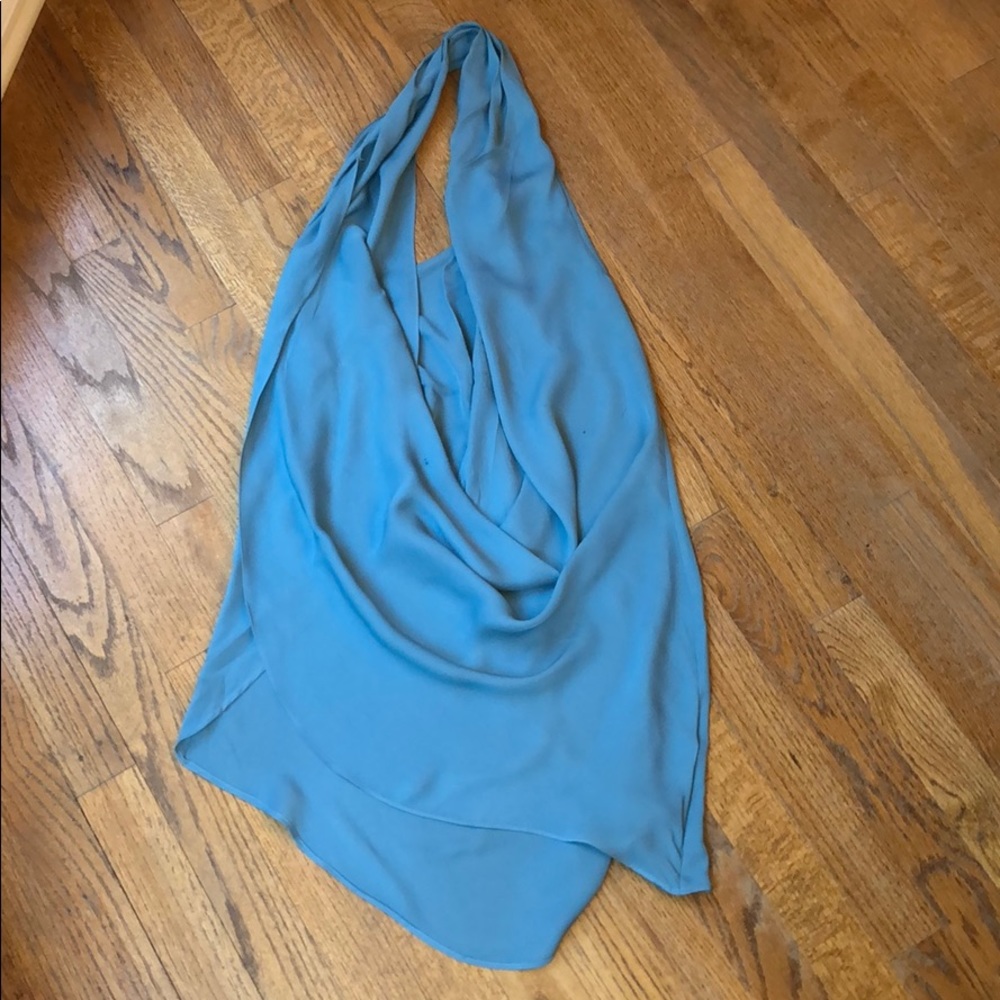 Haute Hippie Dusty blue/teal 100% silk tank